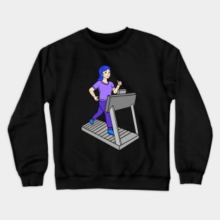 Pretty girl on treadmill Crewneck Sweatshirt